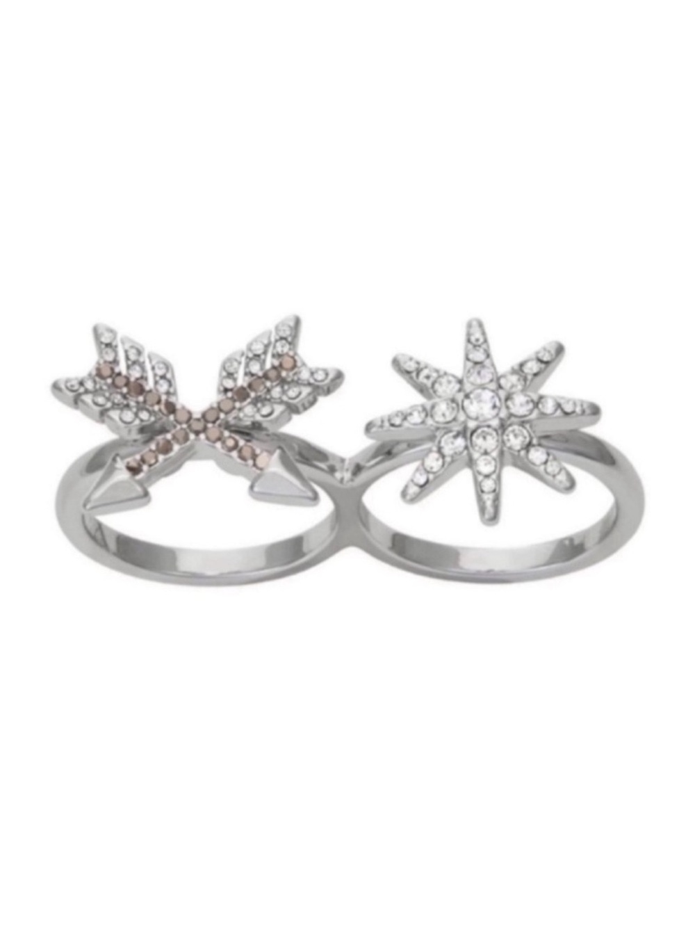 Two Finger Crystal Ring